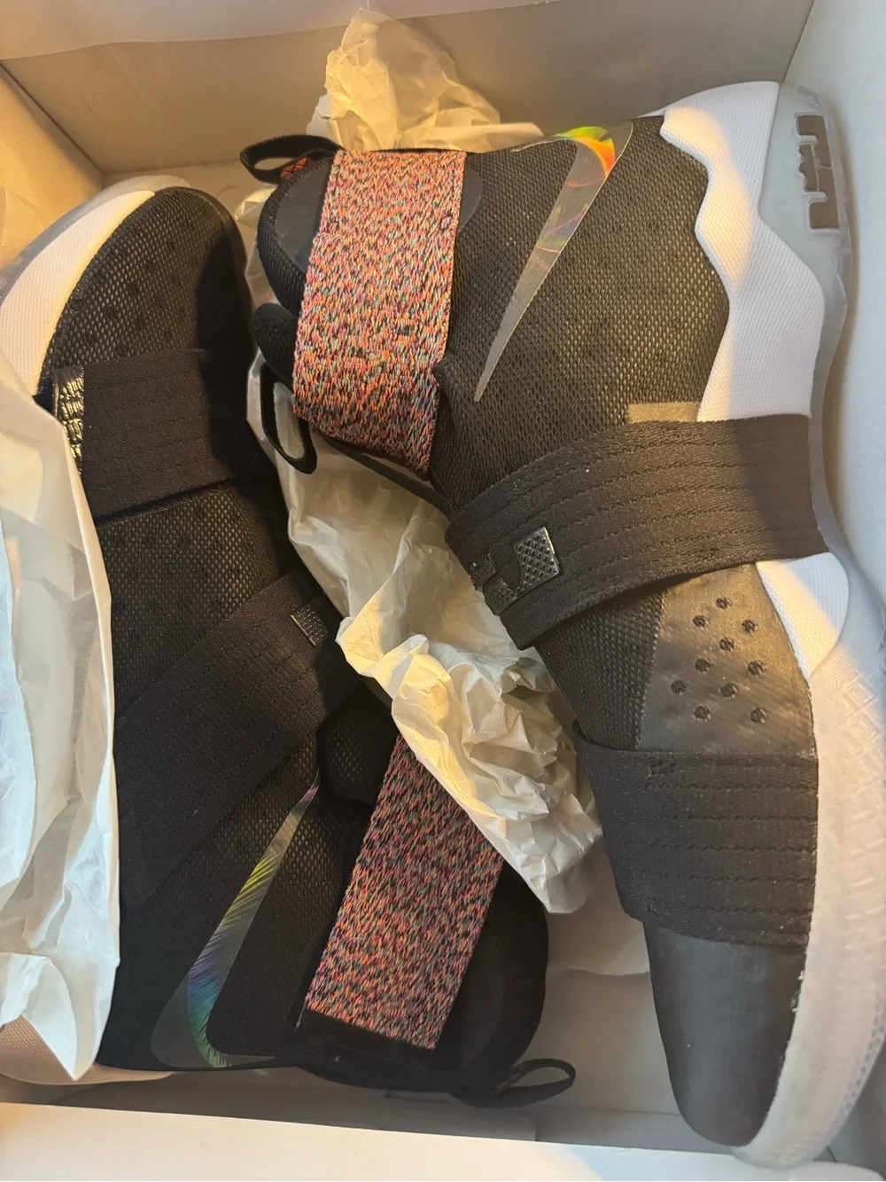 Nike LeBron James Soldier 10 - Black High-Top Sneakers with Multicolor Knit Coll